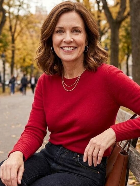 Talbots Sweaters - TALBOTS 100% Pure Cashmere Red Crewneck Sweater Small Classic Knit Pullover